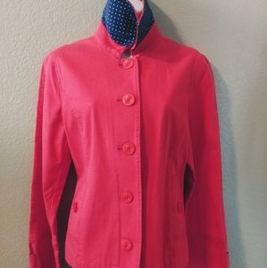 L.L. Bean women Coral Cotton Nautical Jacket. sz S